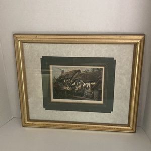 ANNE HATHAWAY COTTAGE, circa 1870. Framed  Vintage Print